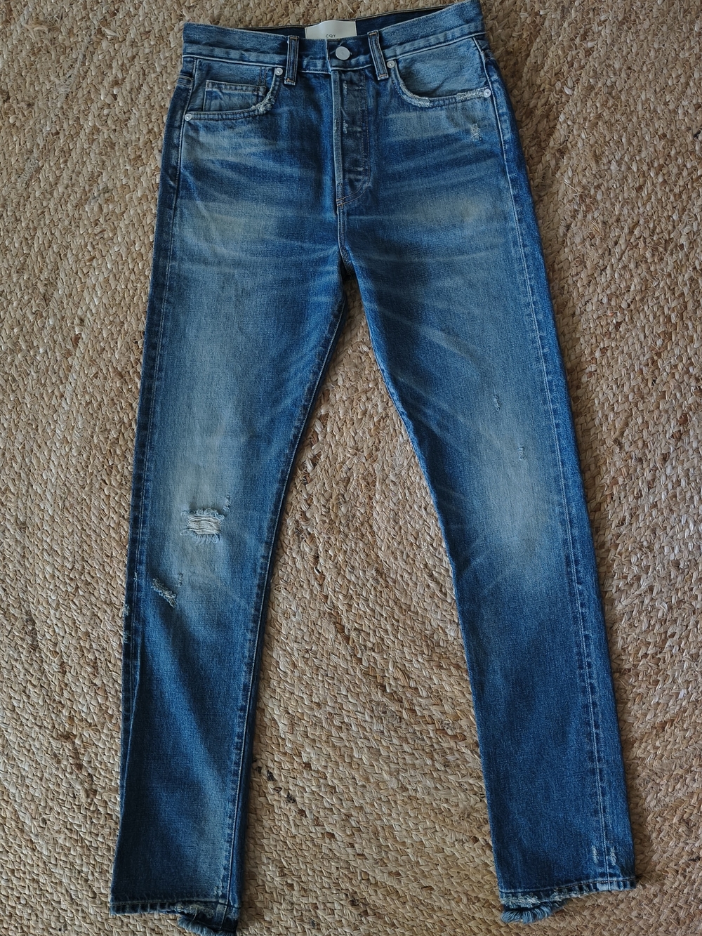 NWOT Anthropologie CQY Button Fly Distressed Denim Jean